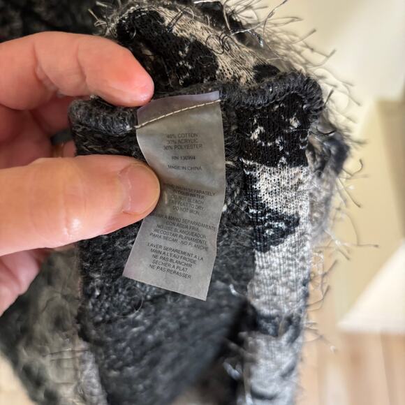 Liquid by Sioni EUC Womens Asymmetric Flared Sleeve Patchwork Cardigan Sweater M - Picture 4 of 6